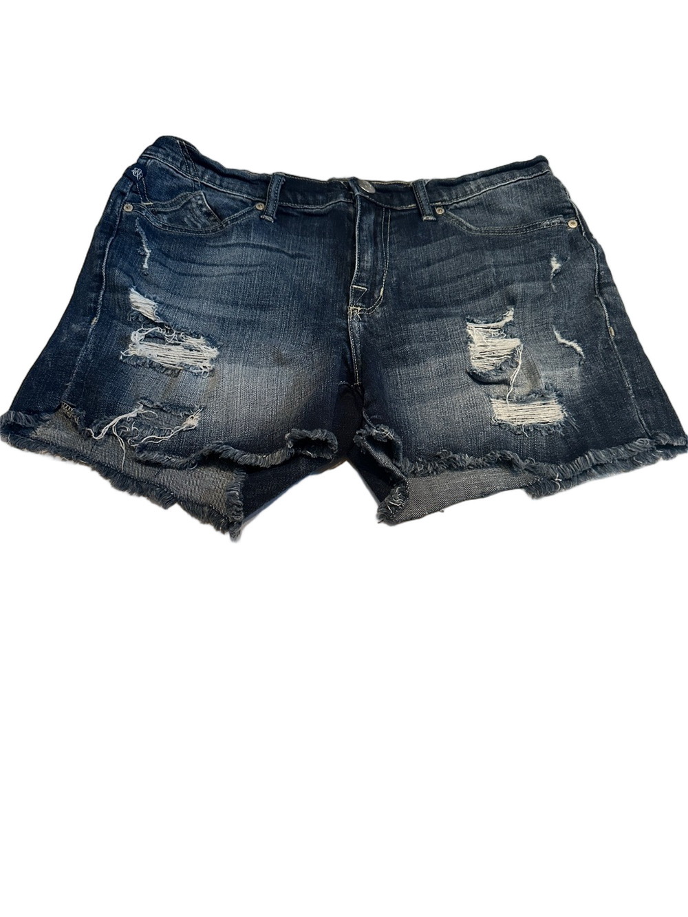 Rock & Republic Distressed Dark Blue Denim Cutoff Shorts
Size 12